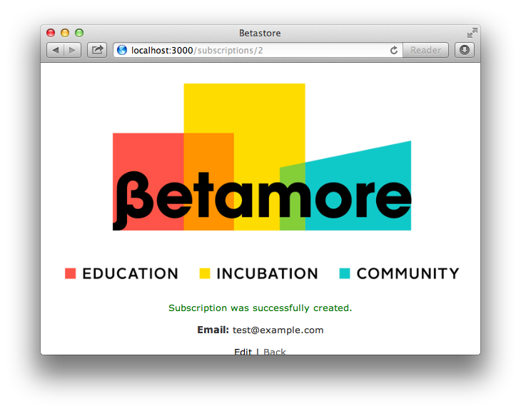 Betamore Sign Up Success