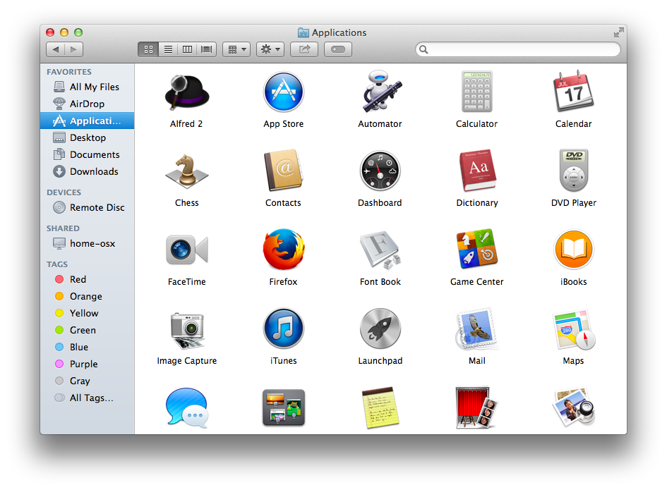 Applications in Finder